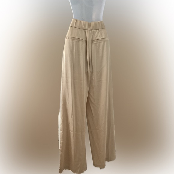 Abercrombie & Fitch Cream Wide Leg Pants Satin Size S - Picture 5 of 5